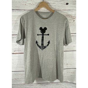 Disney Cruise Gap Everyday Quotidien Gray Shirt Tee Womens Large Anchor Mickey